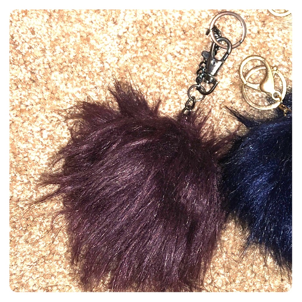Purple Pom Keychain